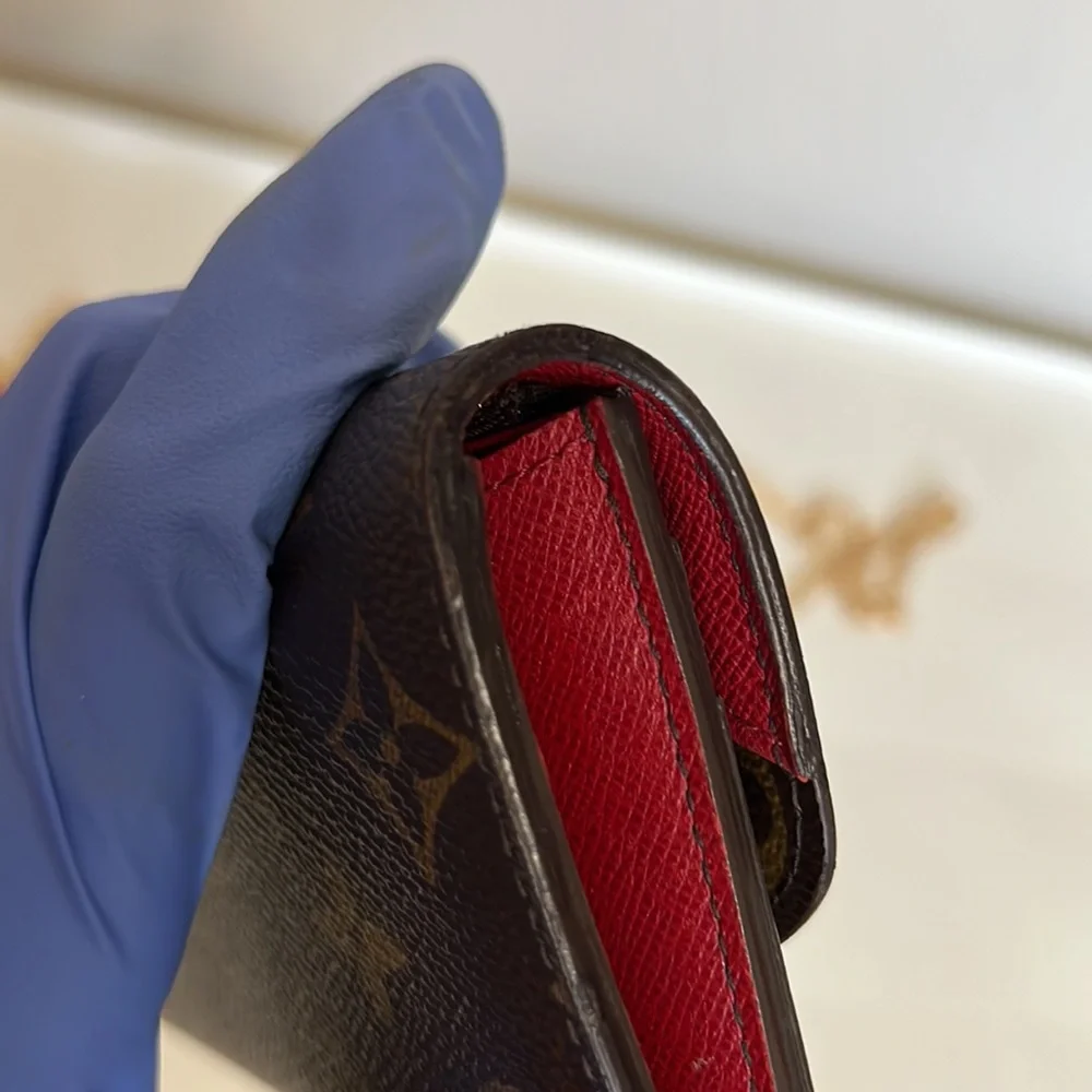 Louis Vuitton Brown Monogram Crossbody with Red Accent